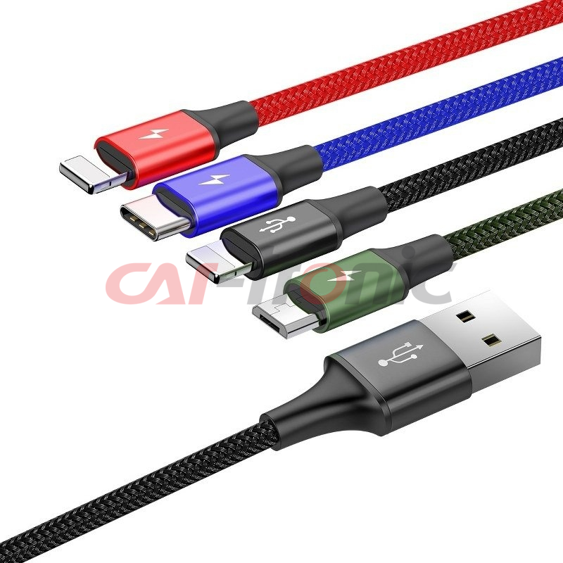 Kabel USB 4w1 na 2x Lightning, USB-C, micro USB Baseus Fast 3,5A 1.2m
