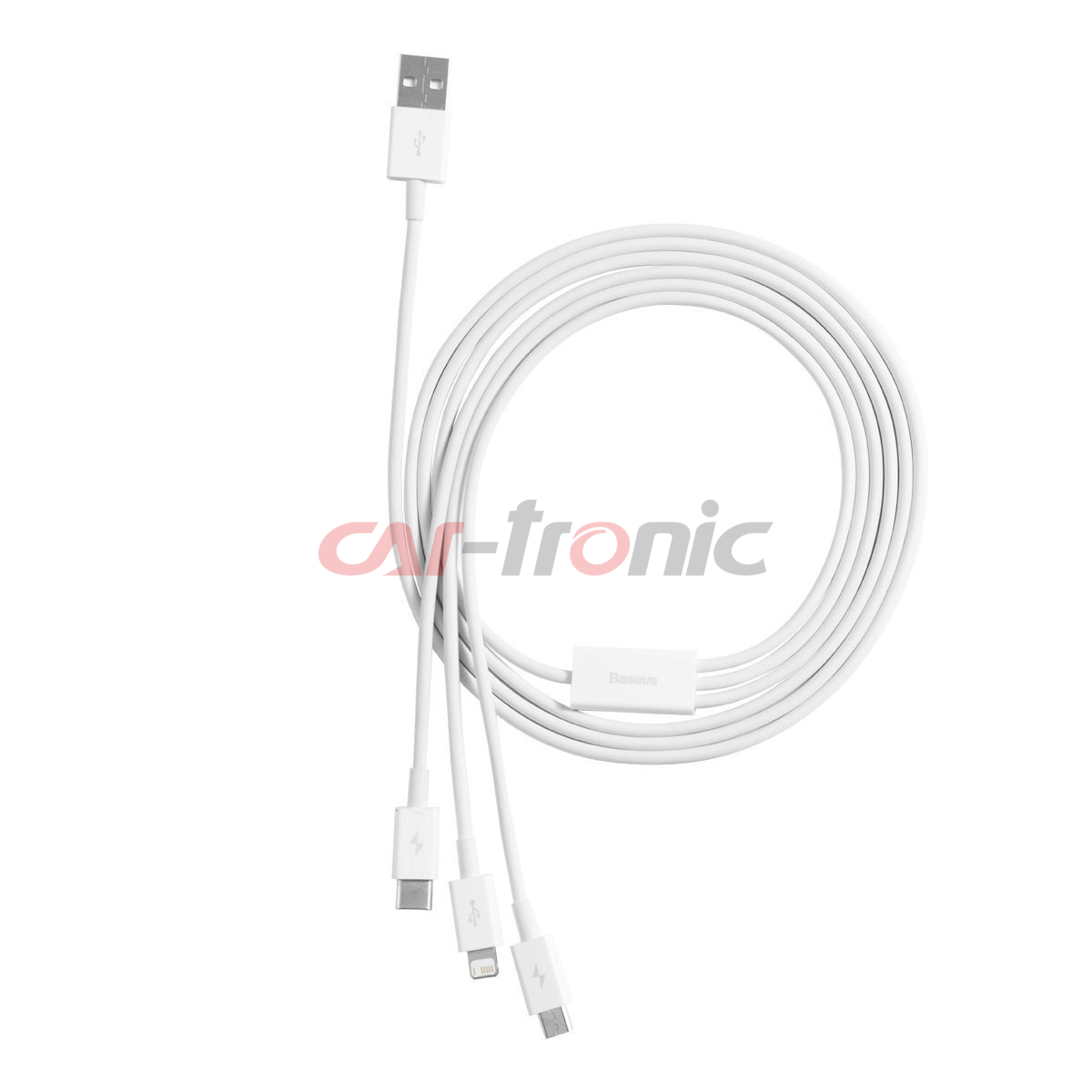 Kabel USB 3w1 Baseus Superior Series na Lightning, USB-C, micro USB 3.5A, 1.2m (biały)