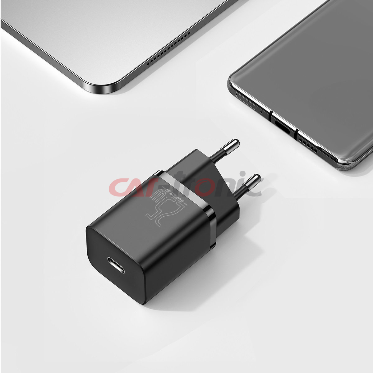 Ładowarka sieciowa USB-C Baseus Mini Power Delivery 25W z kablem USB-C 100 cm czarna