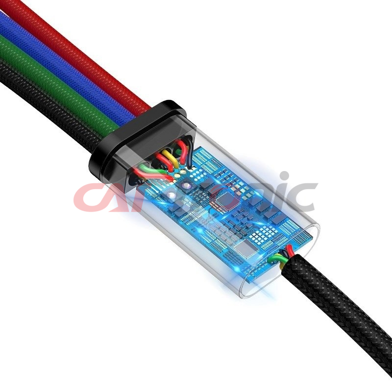 Kabel USB 4w1 na 2xUSB-C, Lightning, micro USB Baseus Fast 3,5A 1.2m