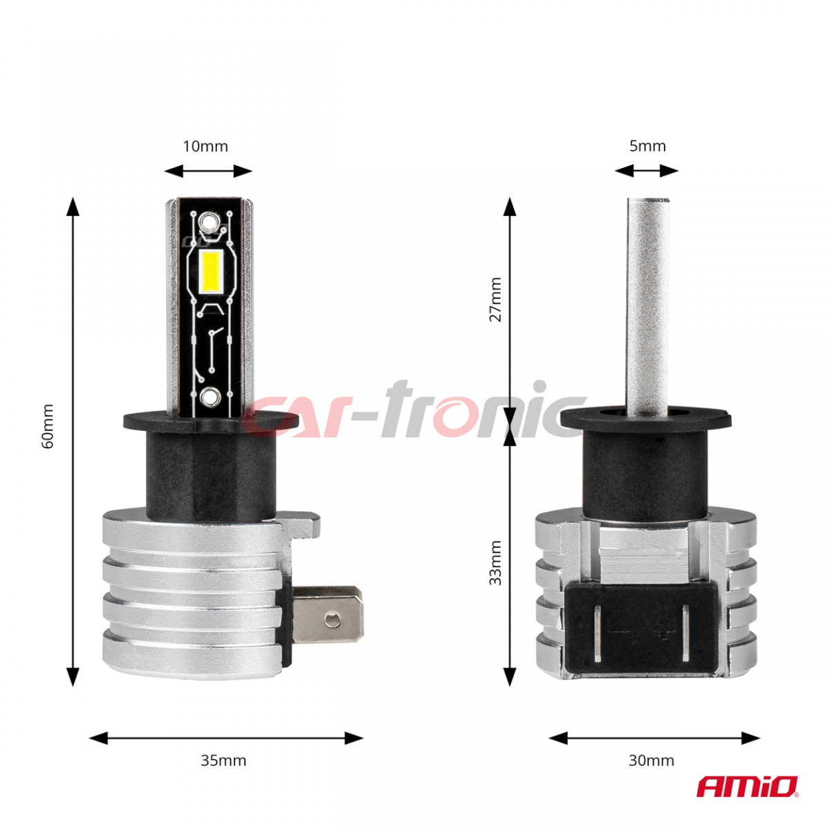 Żarówki samochodowe LED seria H-mini H3 6500K Canbus AMIO-03330