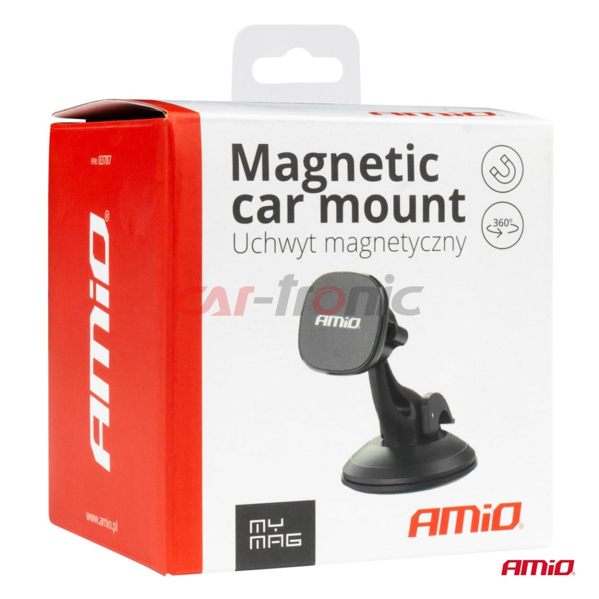 Uchwyt do samochodu na telefon szybę kokpit deskę magnetyczny AMIO-03787