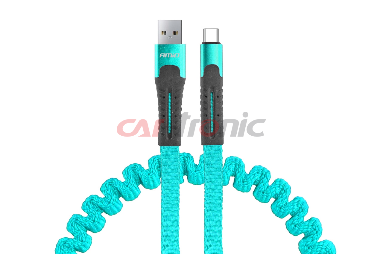 Kabel USB USB-C sprężynujący 1.2 m UC-14 AMIO-02531