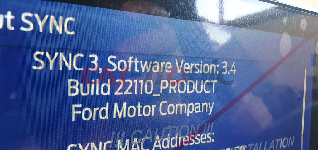 Interfejs Ford wersja Sony Sync3 Light (R5) z monitorem 6,5 cala, 7 cali lub 8 cali.