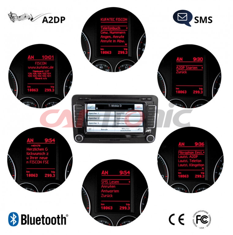 Zestaw głośnomówiący FISCON  Bluetooth Basic-Plus VW, Skoda RNS510,RNS310