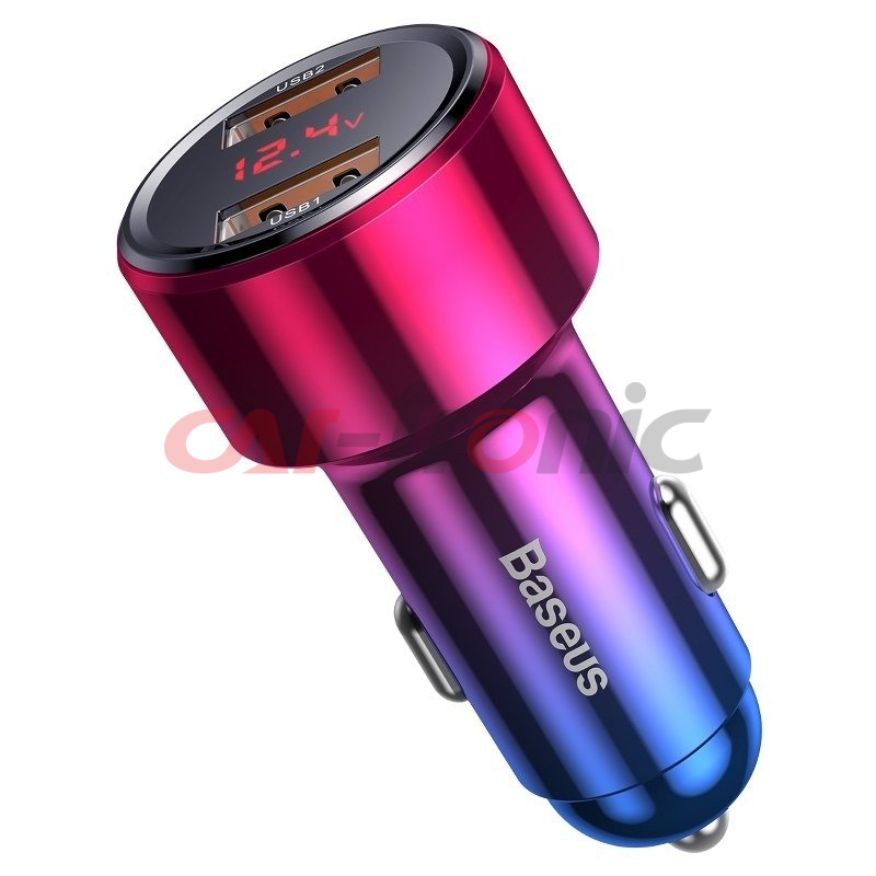 Ładowarka samochodowa Baseus Magic 2x USB QC 3.0 45W czerwono-niebieska