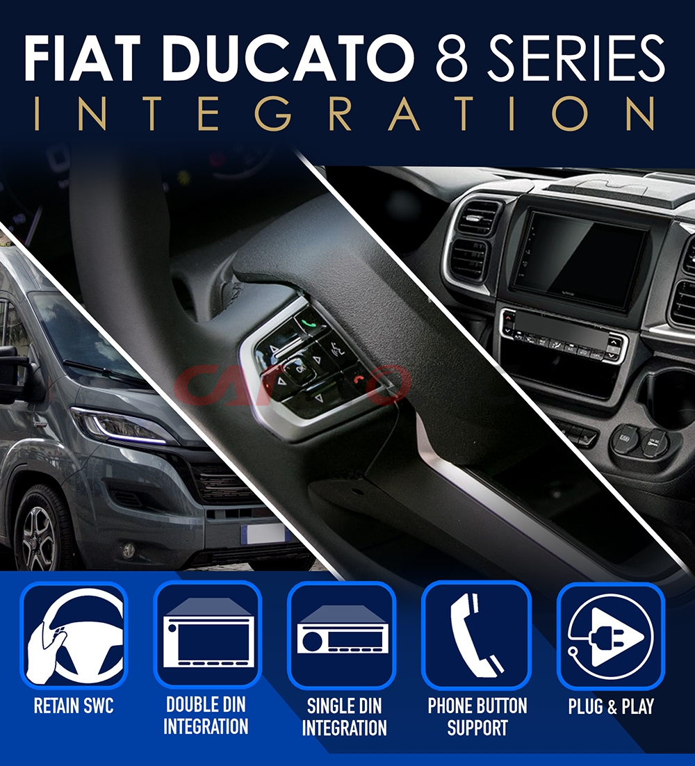 Adapter do sterowania z kierownicy Fiat Ducato 2021 -> z obsługą przycisków telefonu. CTSFA025.2
