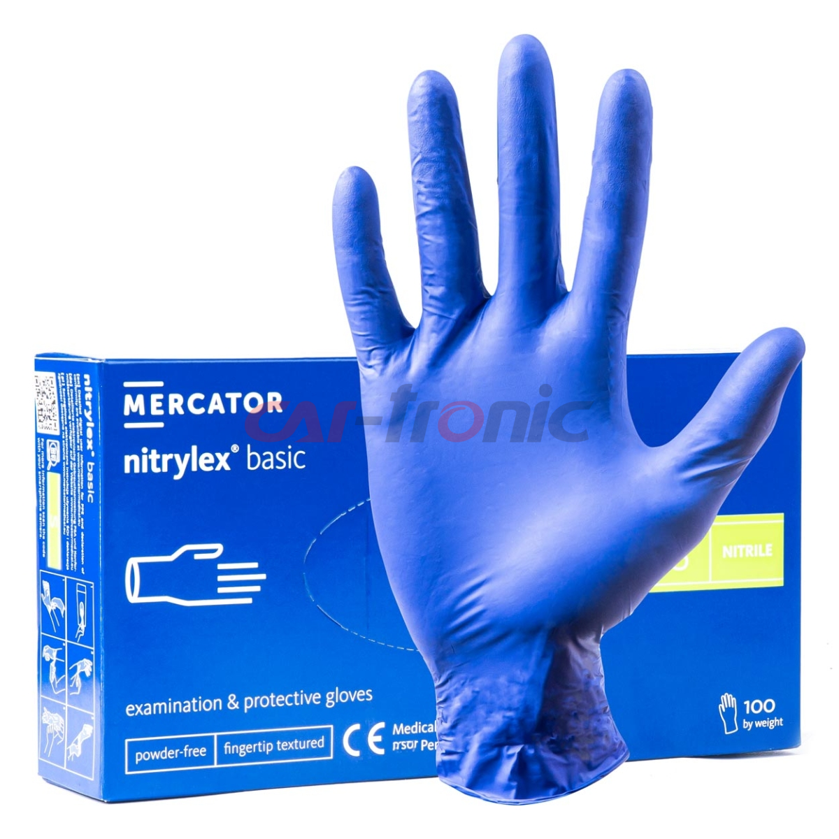 Rękawice nitrylowe niebieskie Mercator Nitrylex Basic rozmiar S 100 szt.