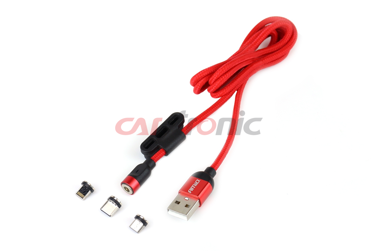 Kabel USB magnetyczny 3w1 na Lightning USB-C micro USB 1 m UC-8 AMIO-02522