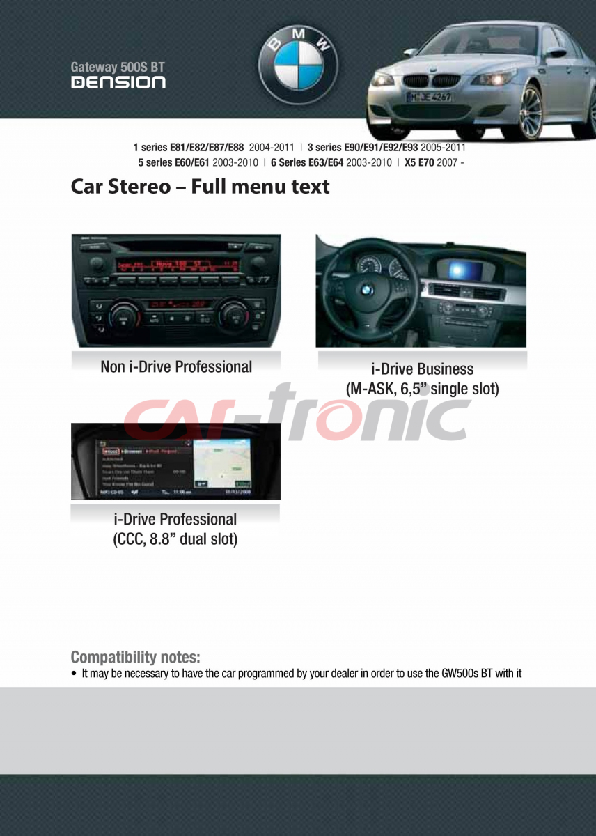 Dension Gateway 500S BT Bluetooth Audi BMW Mercedes Porsche DUAL FOT