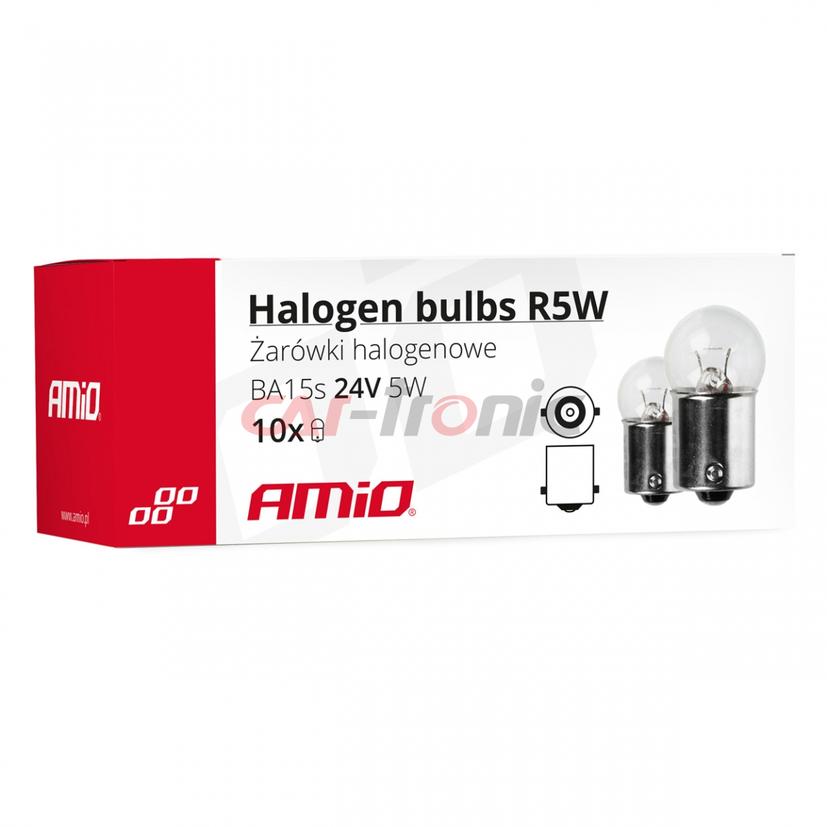 Żarówki halogenowe R5W BA15s 24V 10 szt. AMIO-01003
