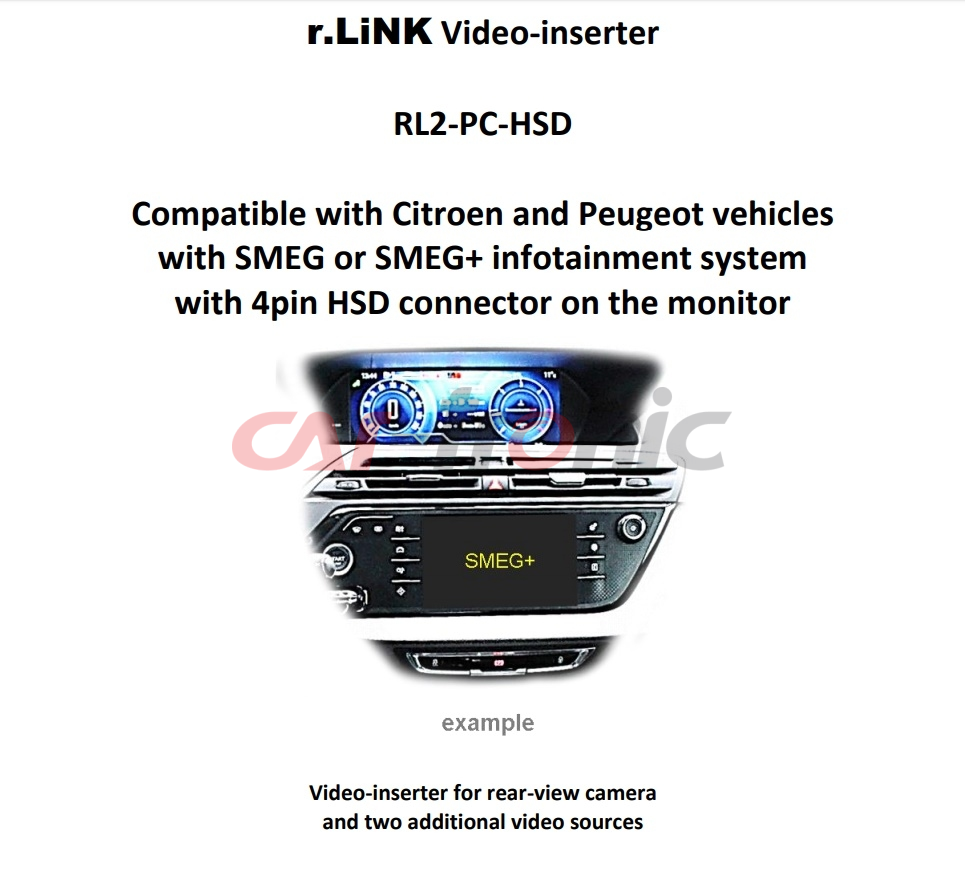 Interfejs wideo do podłączenia kamery Citroen Peugeot - SMEG(+)