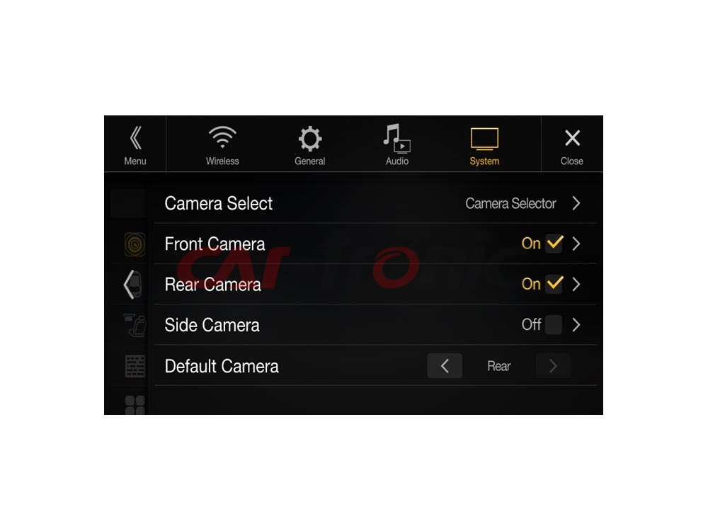 Interfejs wyboru kamery ALPINE KCX-C250MC