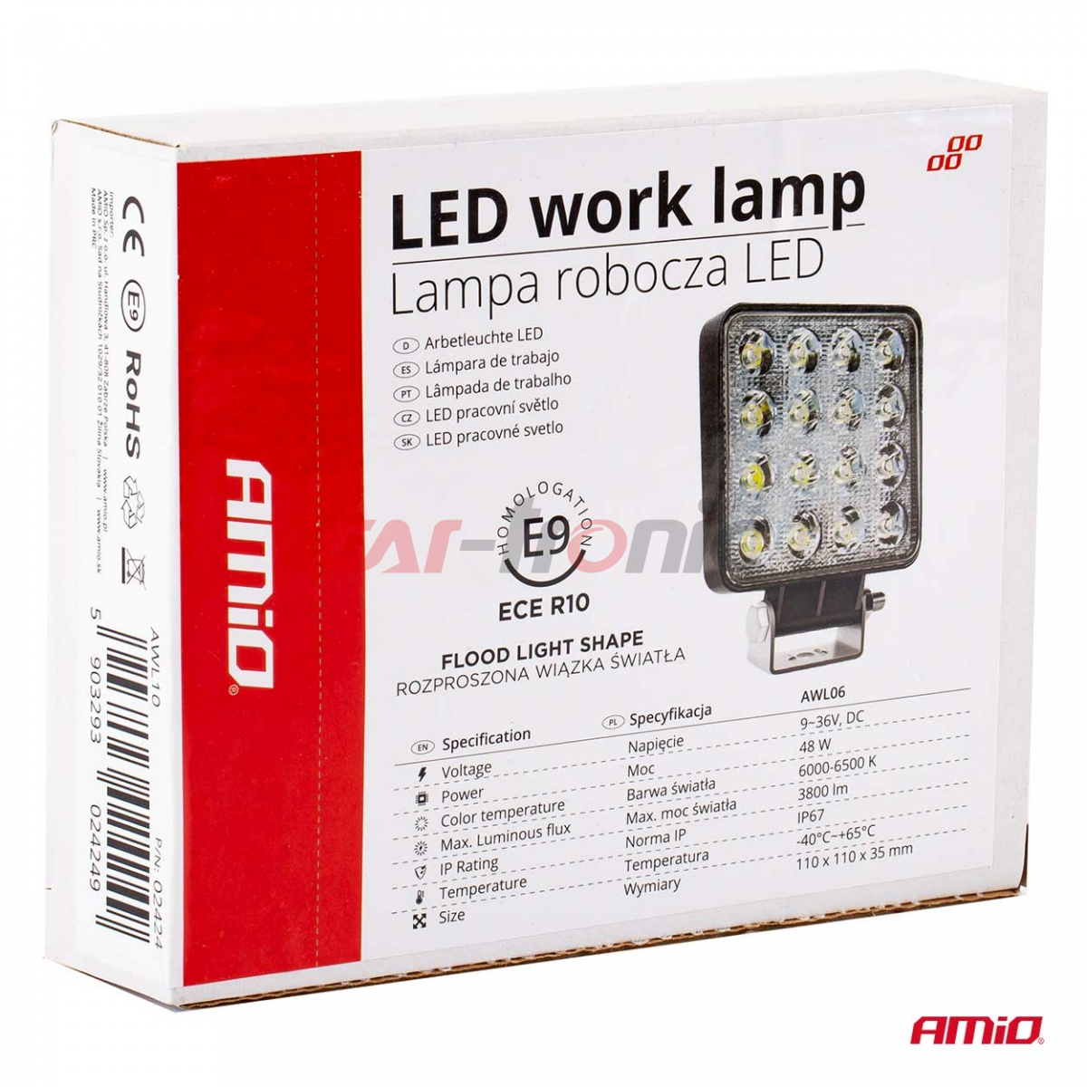Lampa robocza halogen LED szperacz AWL10 16LED AMIO-02424