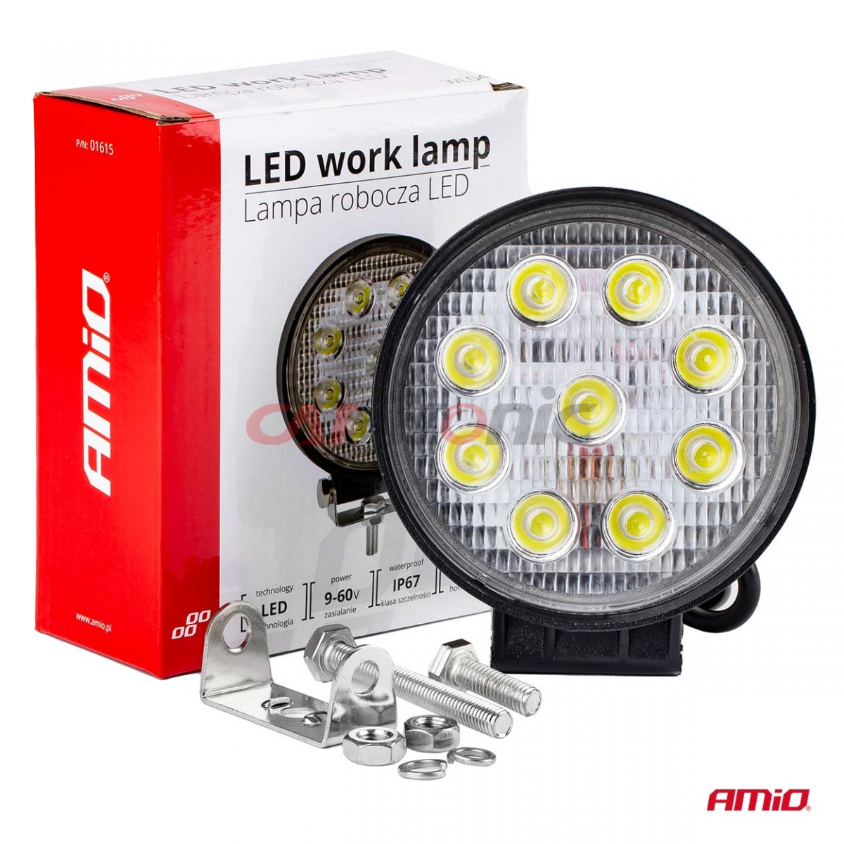 Lampa robocza halogen LED szperacz AWL04 9 LED AMIO-01615