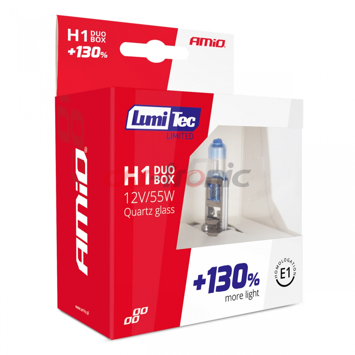 Żarówki halogenowe H1 12V 55W LumiTec LIMITED +130% DUO AMIO-01404