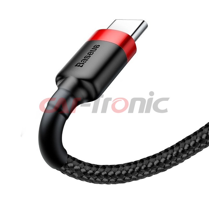 Kabel USB na USB-C Baseus Cafule 2A 3m czerwono-czarny