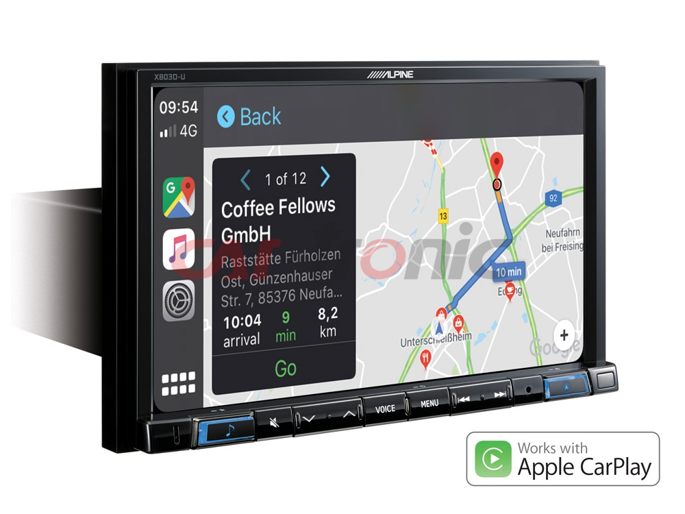 Stacja multimedialna Alpine X803D-U, nawigacja CarPlay, Android Auto, 8 calowy ekran dotykowy