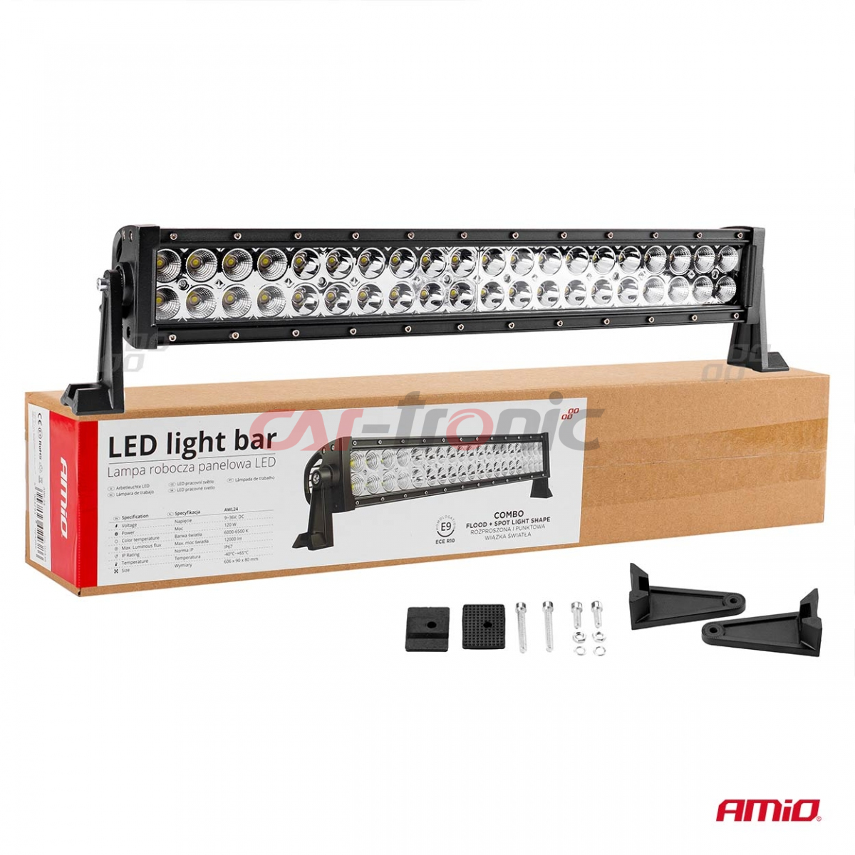 Lampa robocza panelowa LED BAR prosta 60 cm 9-36V AMIO-02438 AWL24