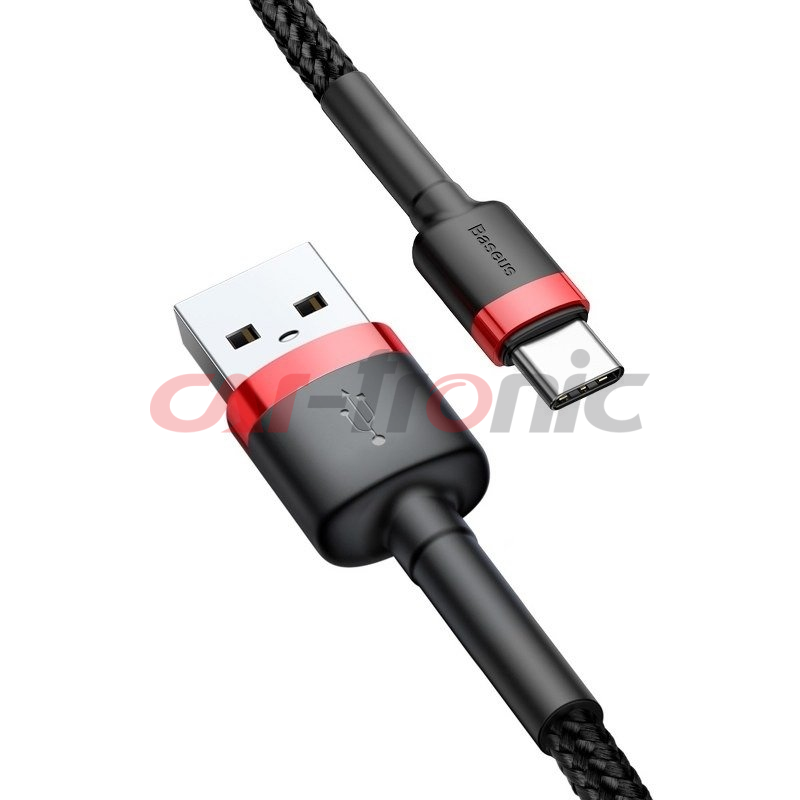 Kabel USB na USB-C Baseus Cafule 2A 3m czerwono-czarny