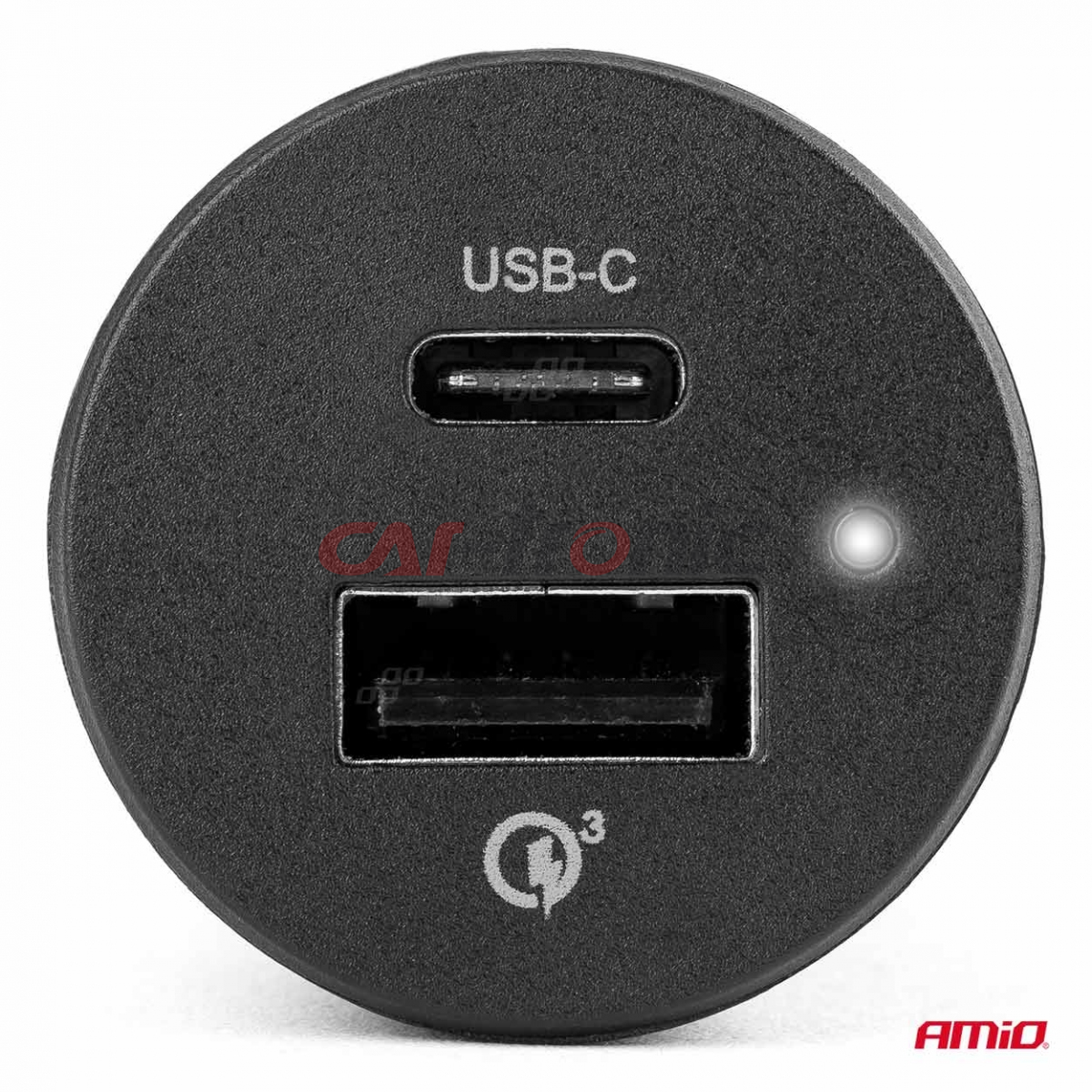 Ładowarka samochodowa USB-C Power Delivery PD i USB Quick Charge 3.0 AMIO-02251