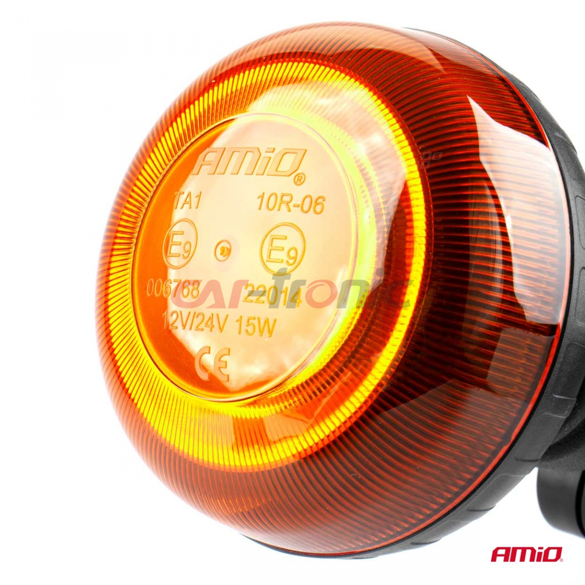 Lampa ostrzegawcza mini kogut 18 LED flex R65 R10 12-24V W21pl AMIO-02921
