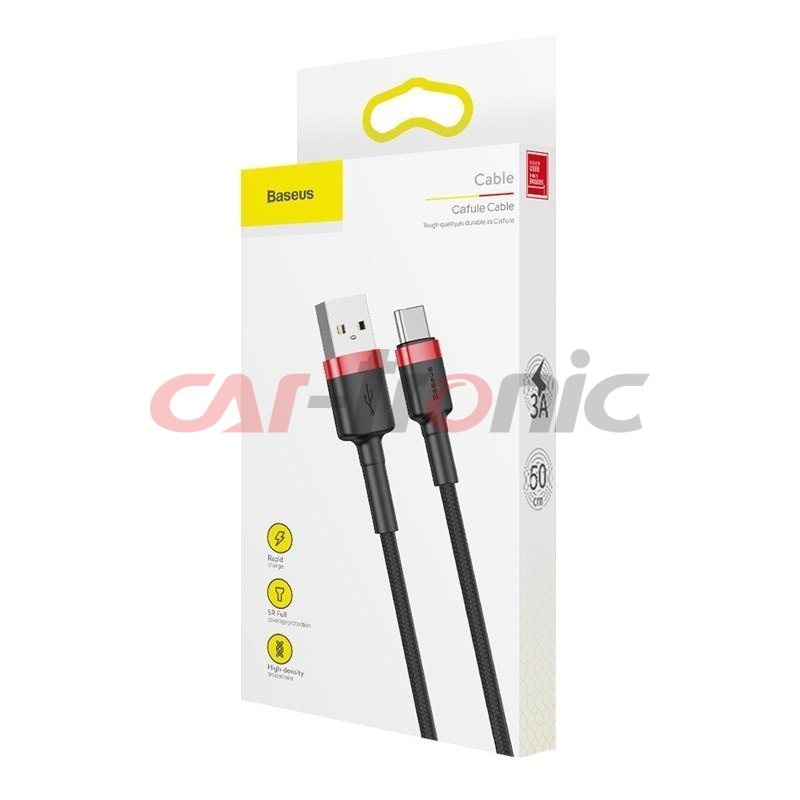 Kabel USB na USB-C Baseus Cafule 2A 2m czerwono-czarny