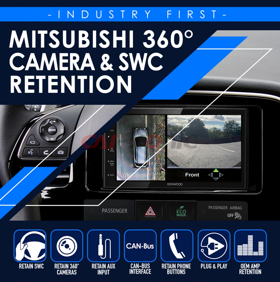 Adapter do sterowania z kierownicy Mitsubishi Montero Sport, Pajero Sport, Shogun Sport Kamery 360° 2016 - 2019 CTSMT010.2