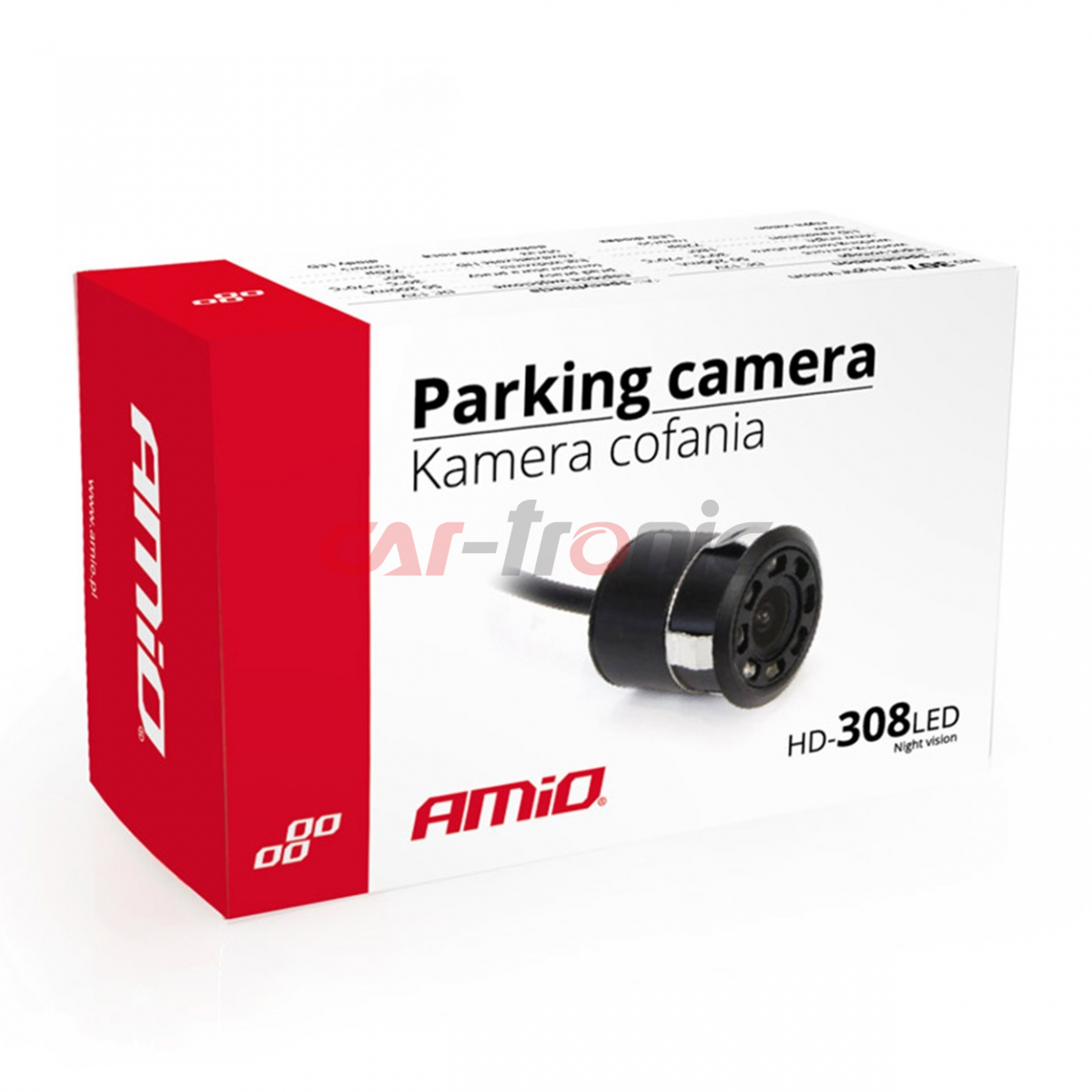 Kamera cofania parkowania HD-308-LED Night Vision 18 mm AMIO-01595