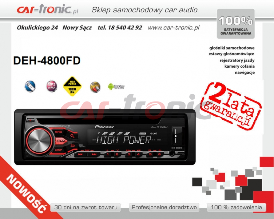 Radio samochodowe Pioneer DEH-4800FD