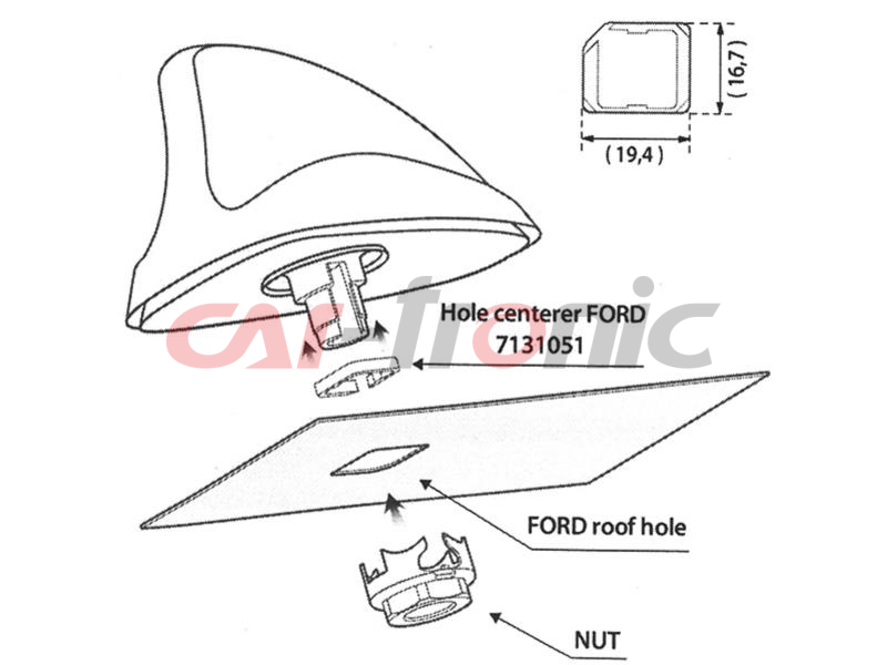 Nakrętka anteny okrągła Ford