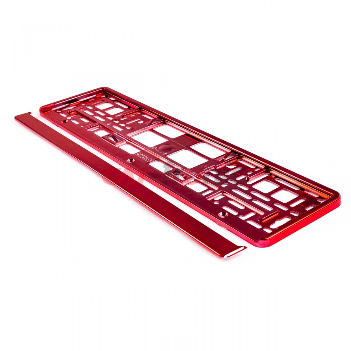 Ramka tablicy rejestracyjnej metalizowana czerwona AMIO-71457/01170C