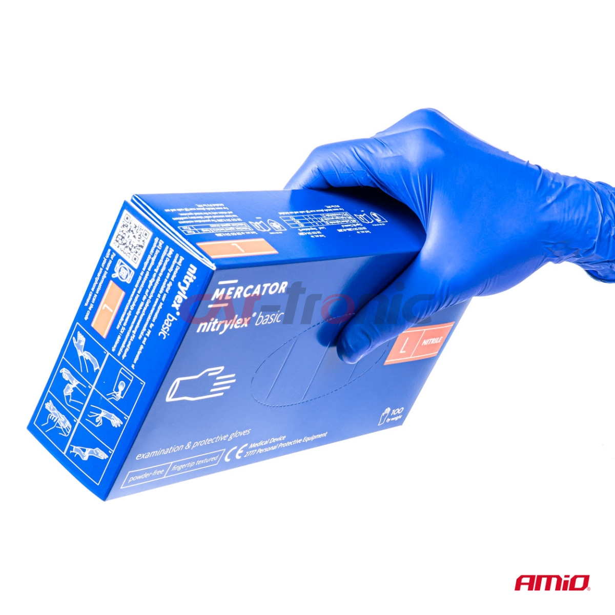 Rękawice nitrylowe niebieskie Mercator Nitrylex Basic rozmiar XL 100 szt.