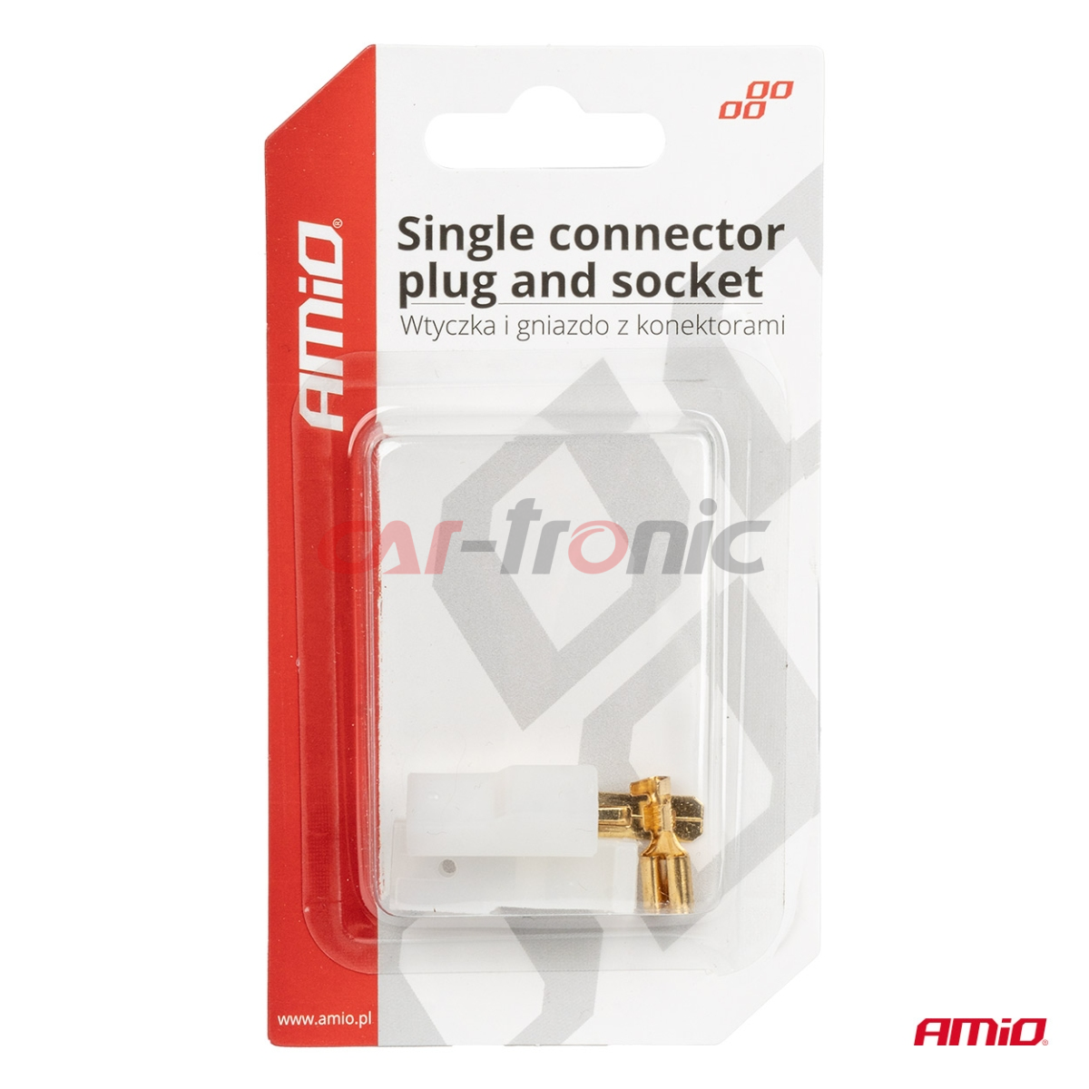 Wtyczka gniazdo kostka złącze 1 PIN + konektory AMIO-03511