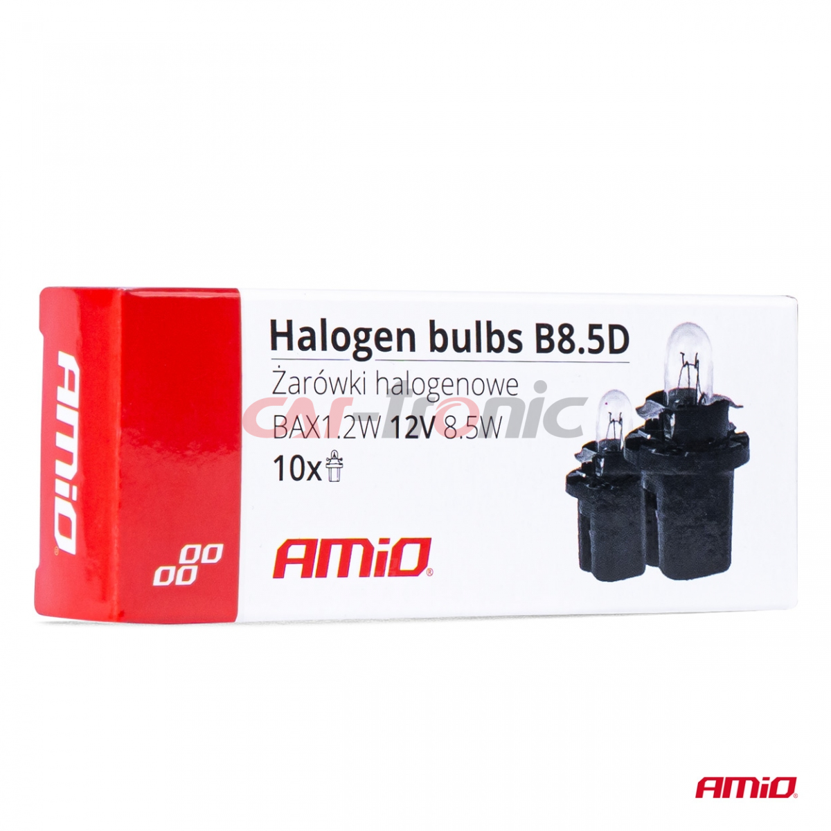 Żarówki halogenowe B8.5D 12V BAX1.2W 10szt. AMIO-03371