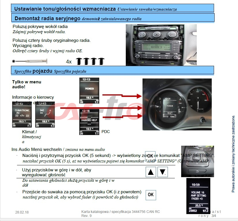 Sterowanie z kierownicy Seat - Skoda - Volkswagen Klimatyzacja + PDC > Pioneer