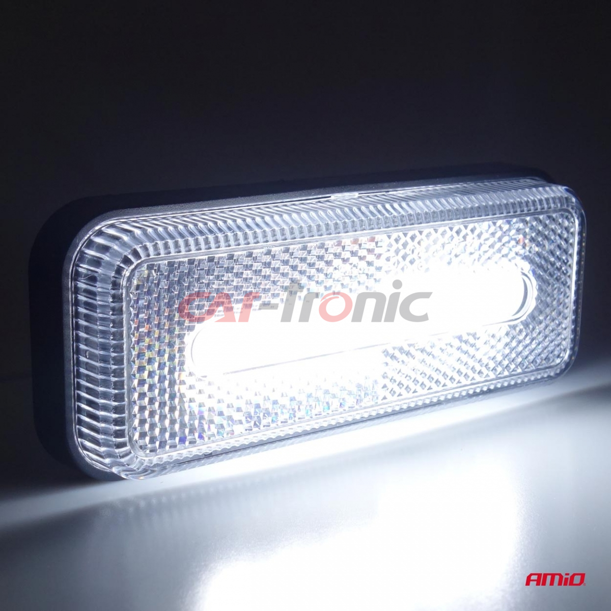 Lampa obrysowa LED OM-02-W prostokątna biała AMIO-02377