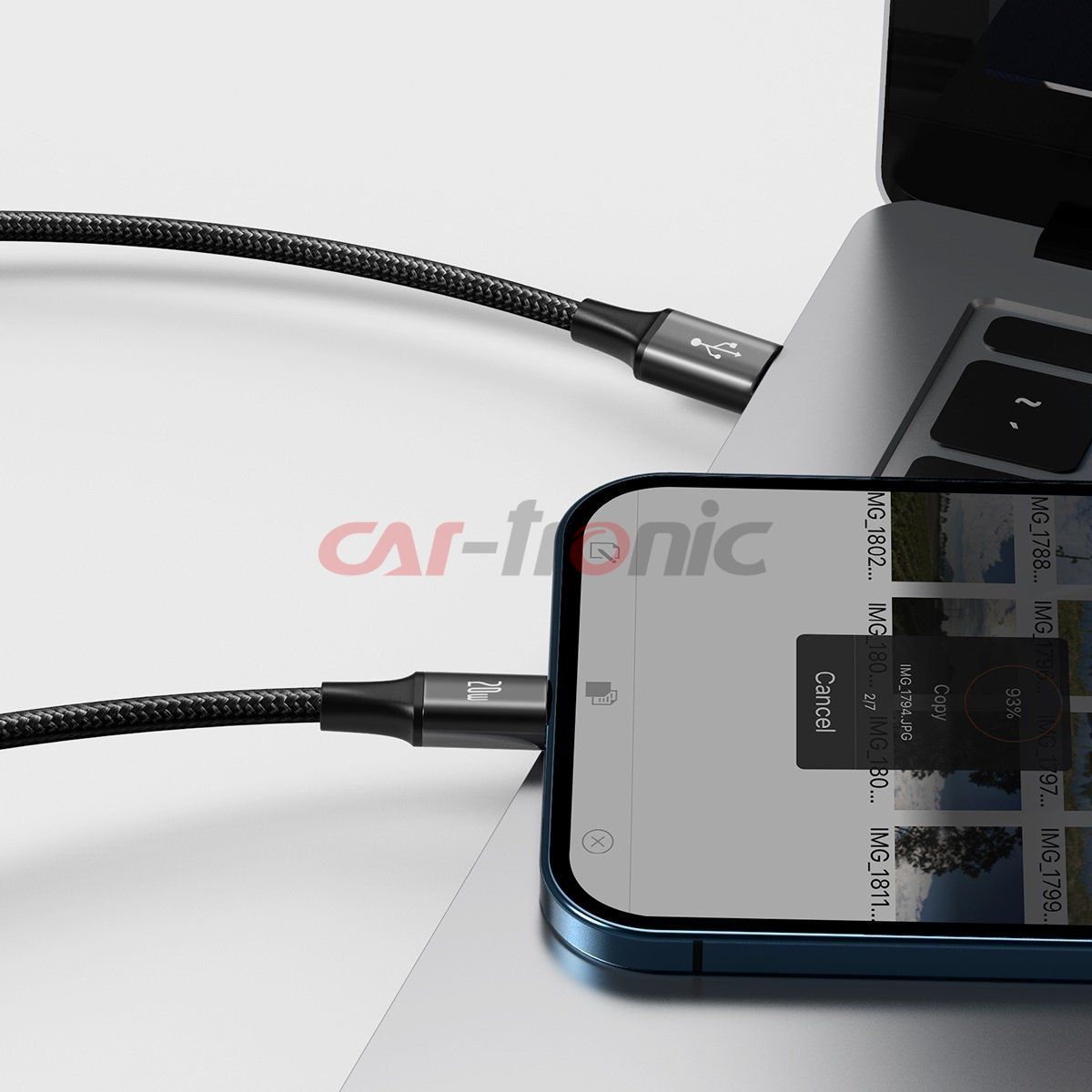 Kabel USB-C 3w1 micro USB / Lightning / USB-C, 20W, 1.5m czarny