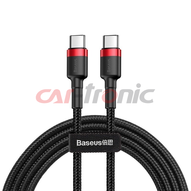 Kabel USB-C na USB-C PD Baseus Cafule PD 2.0 QC 3.0 60W 2m czarno-czerwony