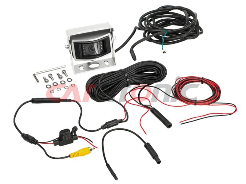 Uniwersalna kamera cofania z linami pomocniczymi dla samochodów dostawczych srebrna