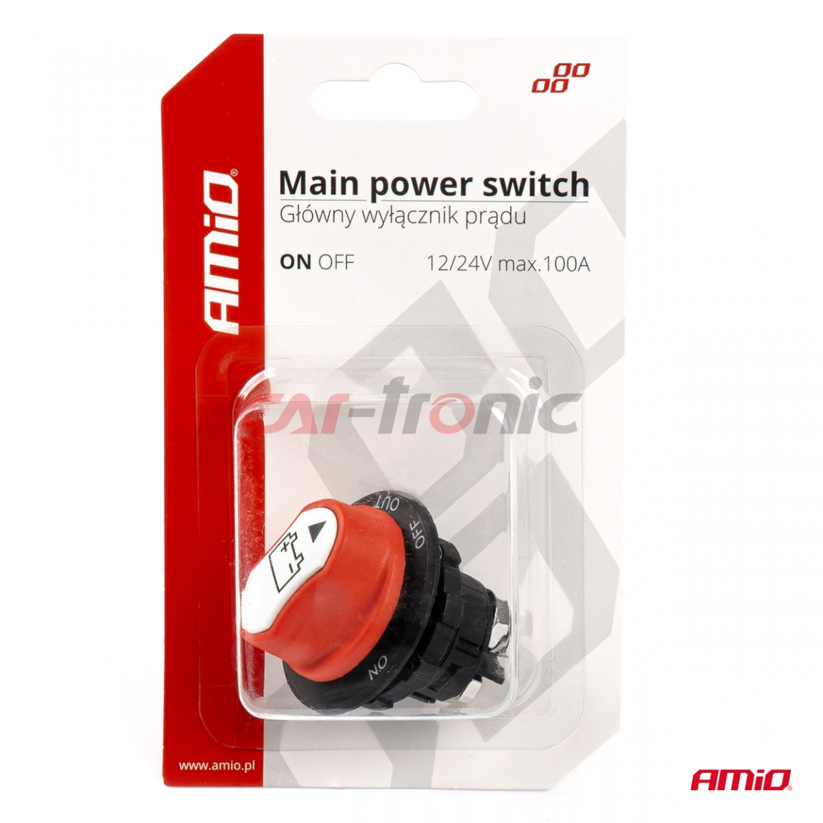 Wyłącznik odłącznik prądu hebel akumulatora masy AMIO-03026