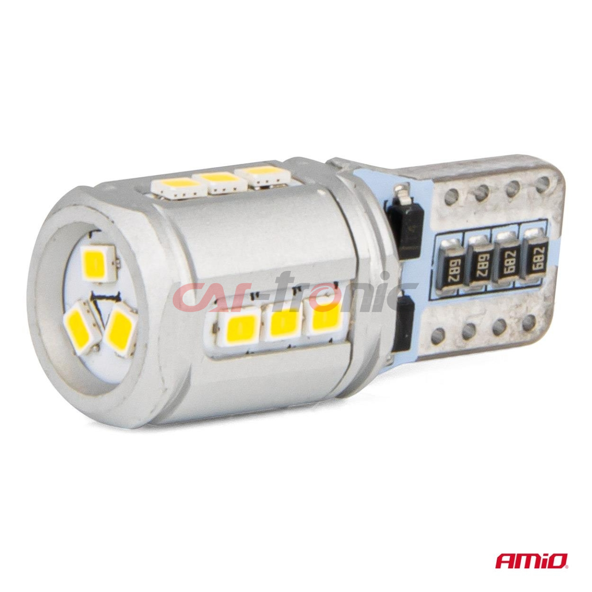 Żarówki LED CANBUS T10e W5W 15x2016 SMD White 12V 24V AMIO-03723