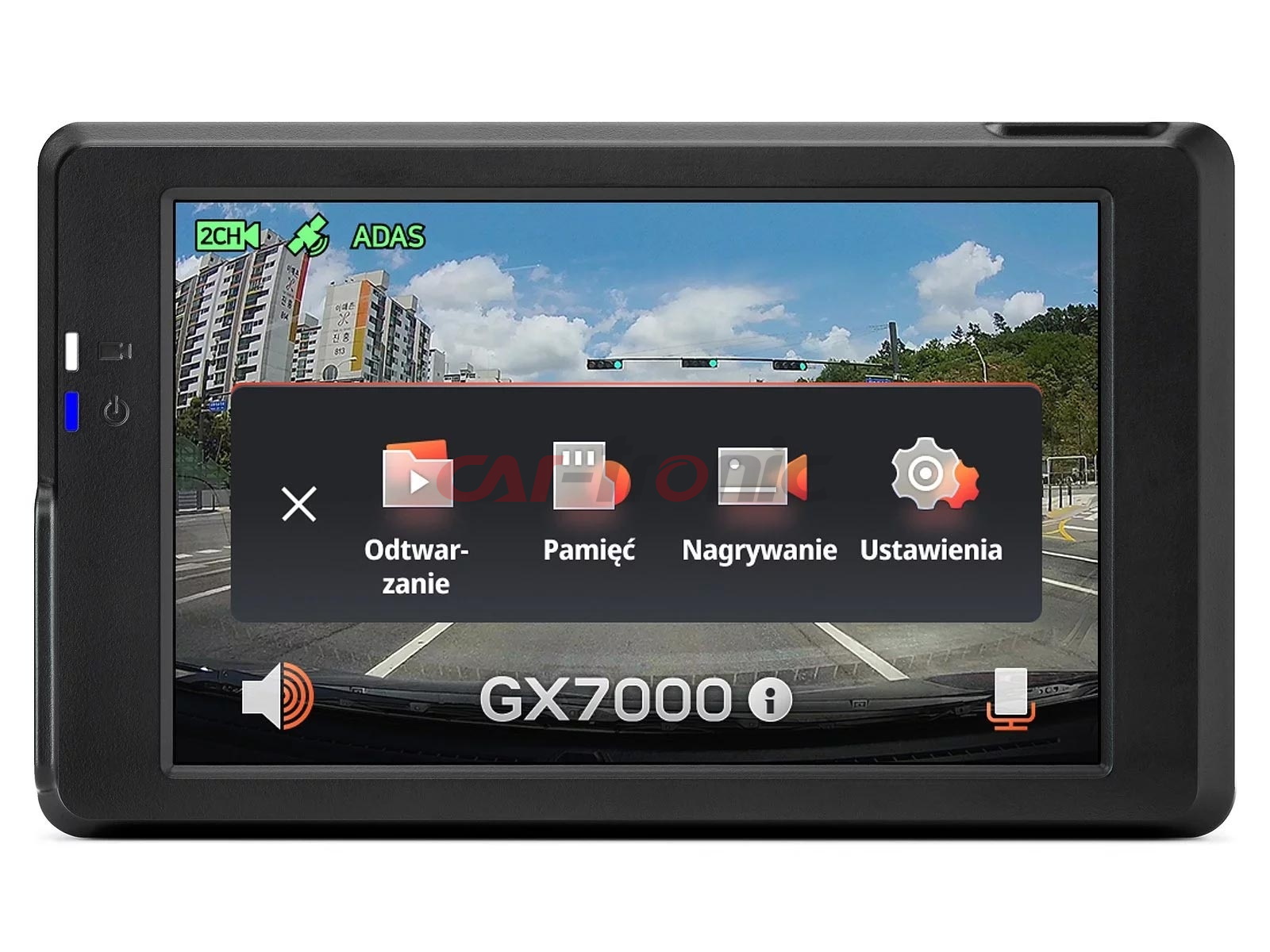Wideorejestrator FineVu GX7000 - rejestrator QHD+FHD LCD GPS radary, karta 32GB