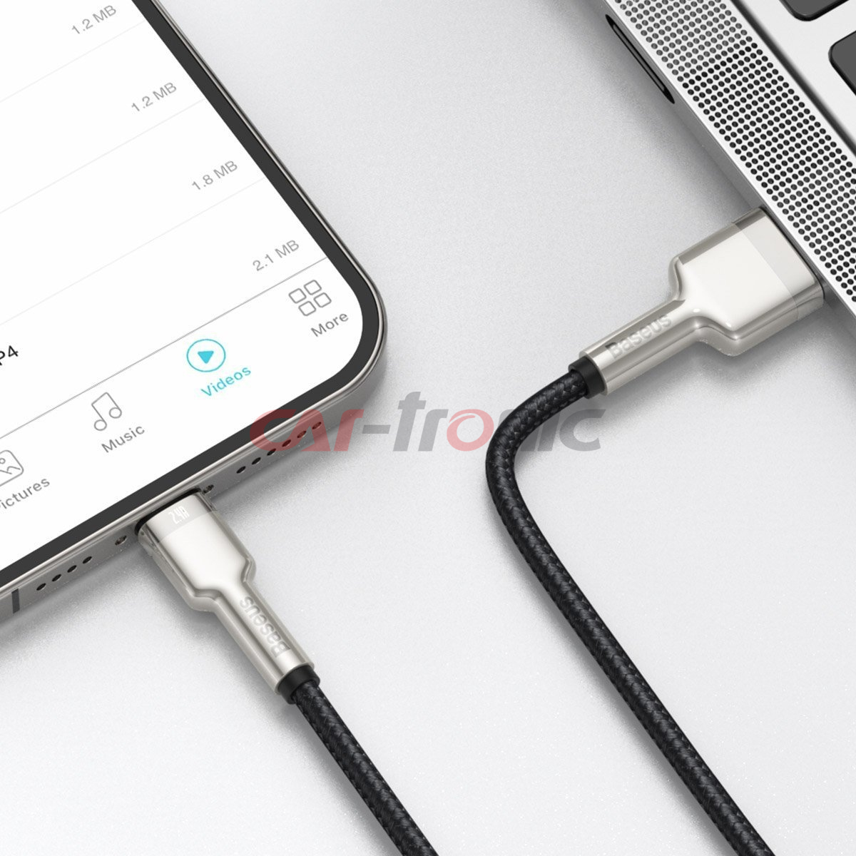 Kabel USB na Lightning Baseus Cafule 2.4A 1m czarny