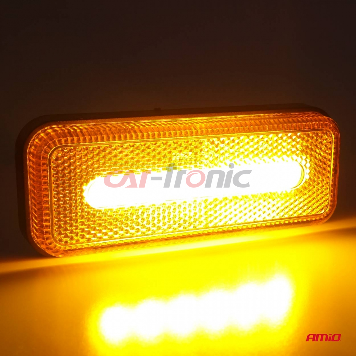 Lampa obrysowa LED OM-02-O prostokątna pomarańczowa AMIO-02376