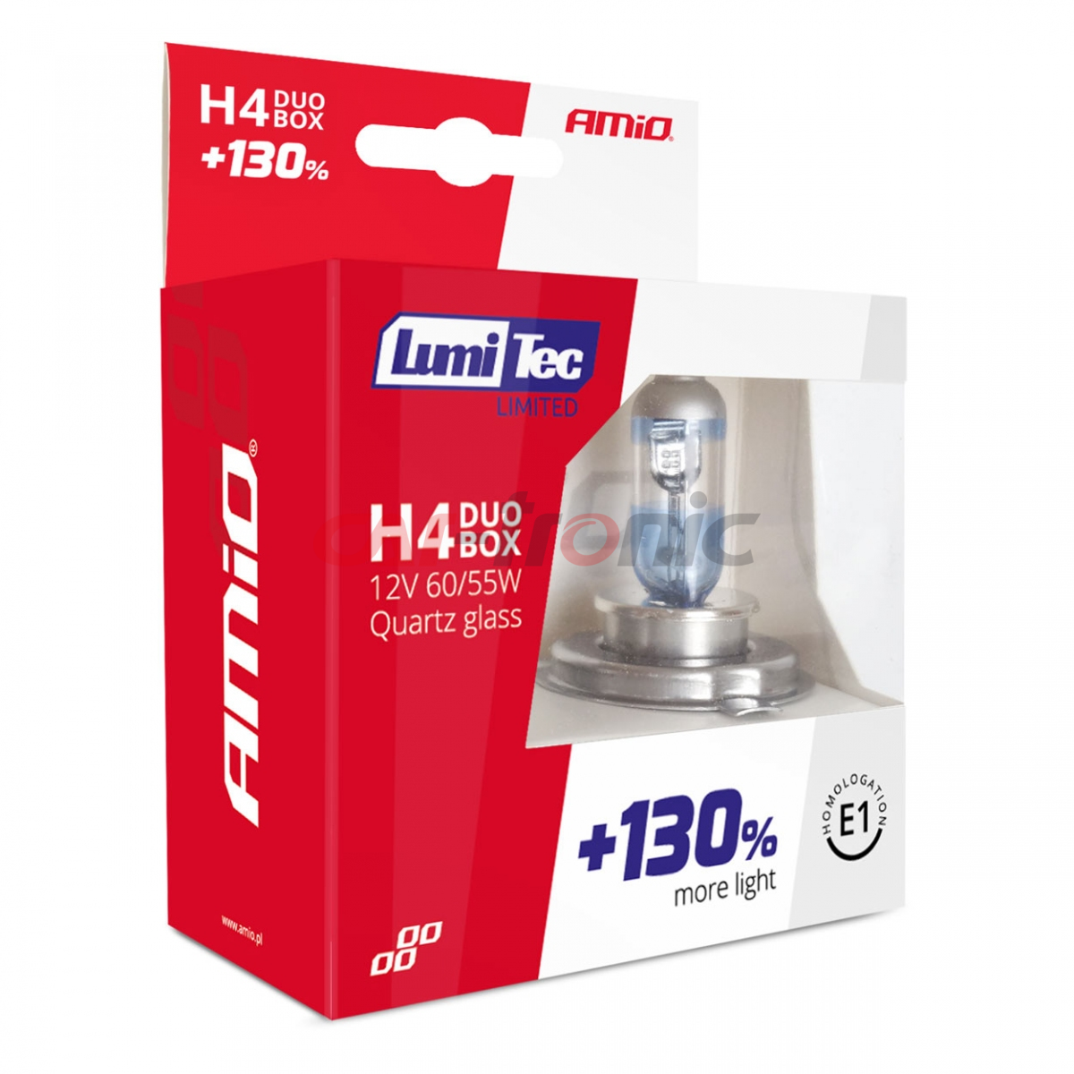 Żarówki halogenowe H4 12V 60/55W LumiTec LIMITED +130% DUO AMIO-01405