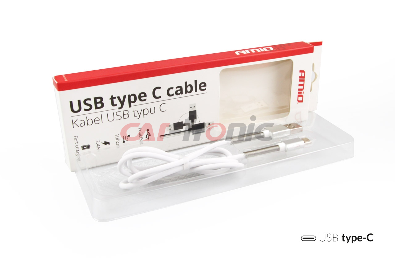 Kabel USB USB-C FullLINK 1 m 2.4A AMIO-01433